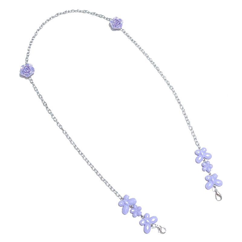 2in1 Strap Mask + Konektor Masker Hijab Adelle Rose Glossy Butterfly Bunga Mawar Kupu Kupu