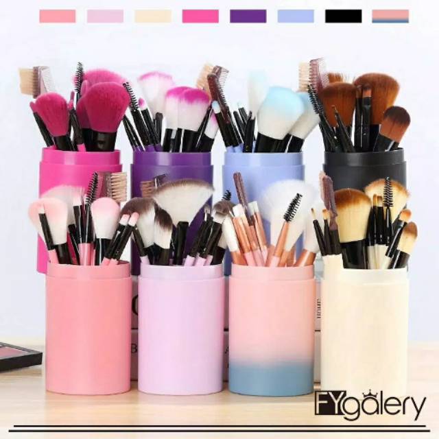 Kuas Make Up Tabung 12 Pcs Make Up Brush 12 Set In Tube Kuas