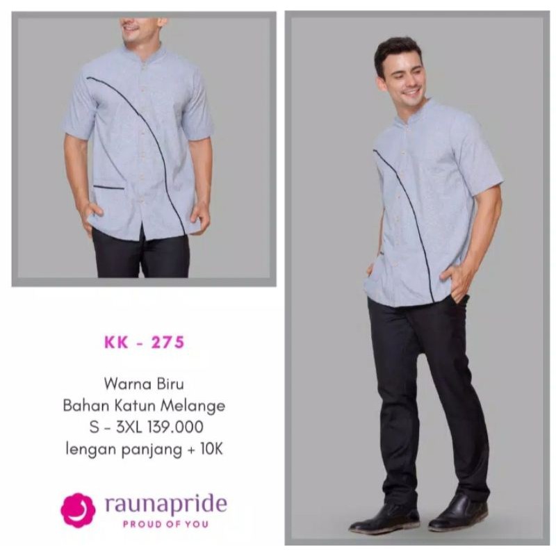 baju koko rauna biru 275