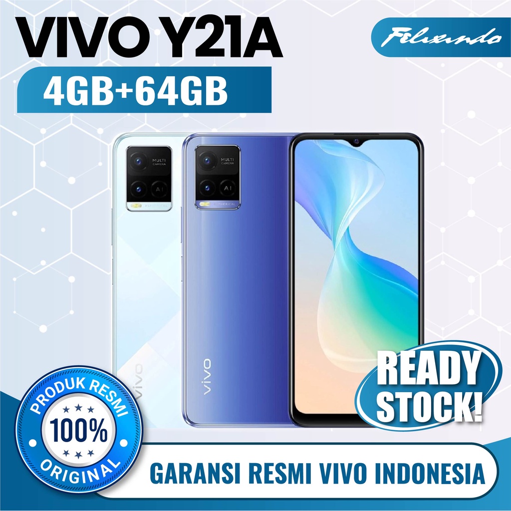 VIVO Y21A 4/64 4GB 64GB RAM 4 ROM 64 GB Handphone HP Smartphone Android Murah Original Garansi Resmi