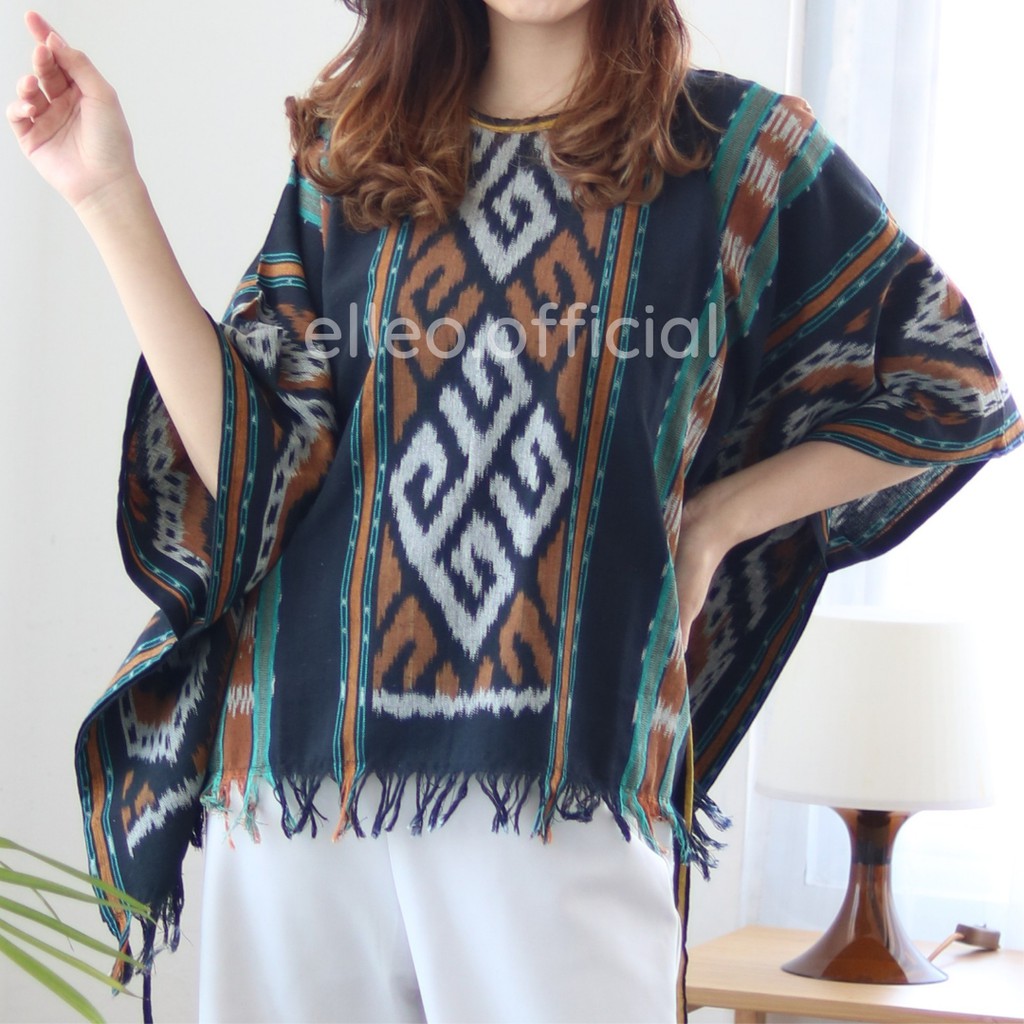 ELLEO BLOUSE TENUN 2 VARIAN BLUES CARDIGAN TENUN NAVY BROWN