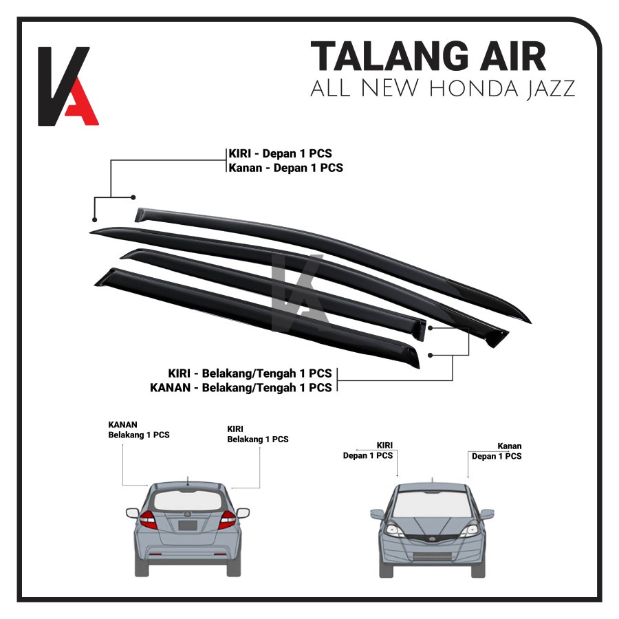 TALANG AIR PINTU MOBIL ALL NEW JAZZ 2014 - 2020 MODEL SLIM