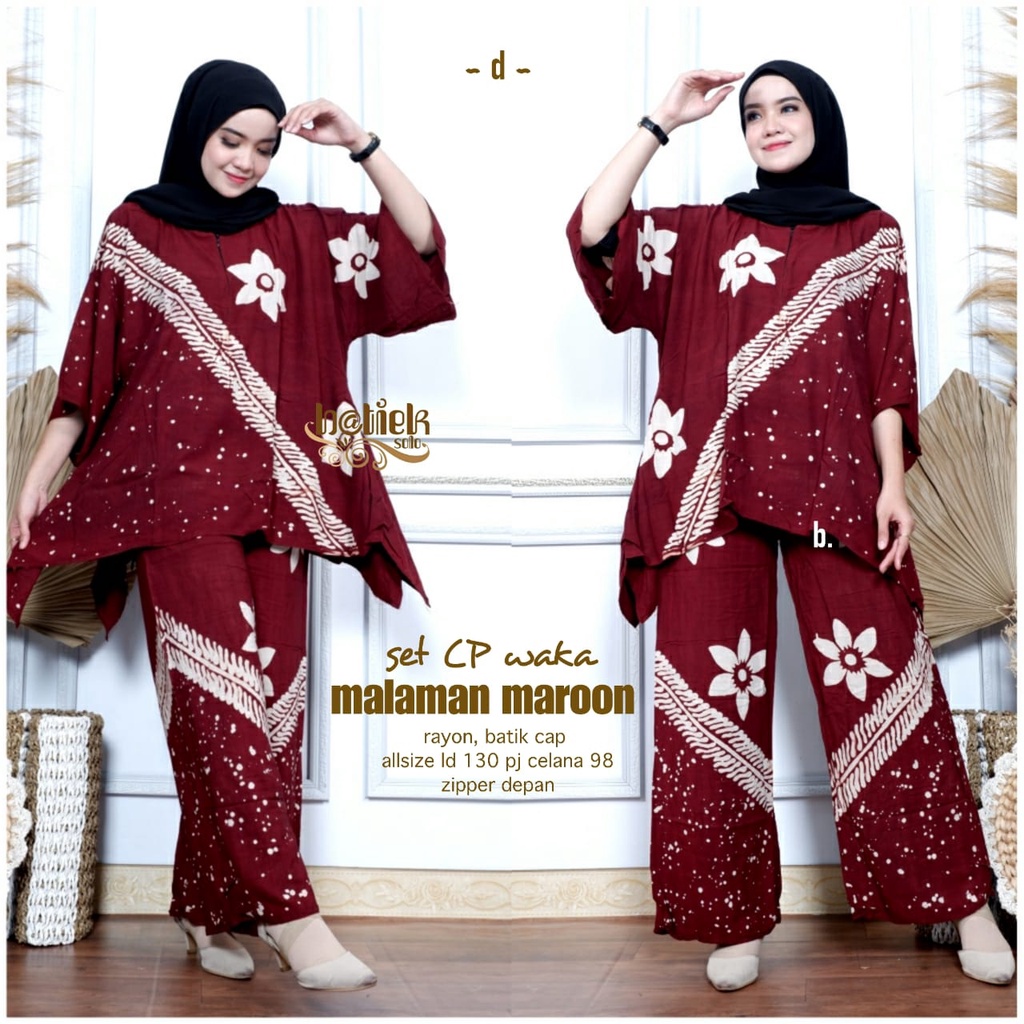 Set cp waka Malaman Maroon cap