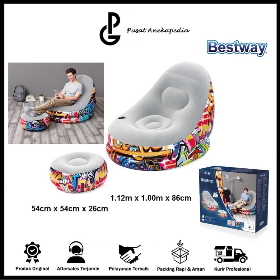 75076 Bestway Sofa Graffiti - Sofa Angin - Sofa Multifungsi - Bestway 75076