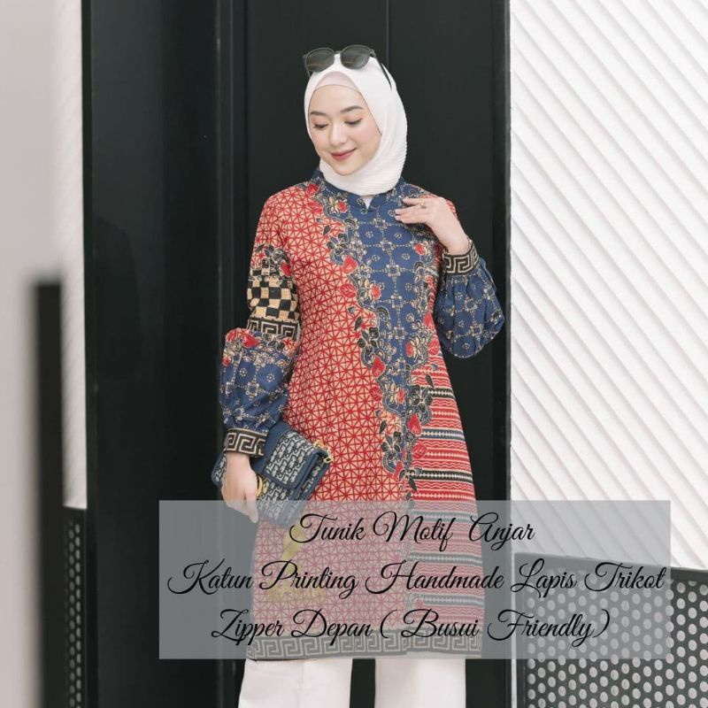 TUNIK BATIK WANITA PRABUSENO MOTIF ANJAR
