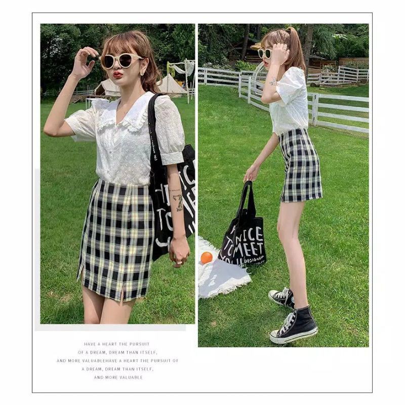 Korean Square Mini Skirt C076