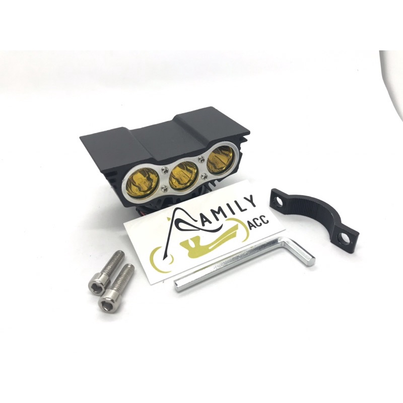 Lampu Tembak Sorot LED Cree Owl Ultrafire 3 Mata COB Kuning Mobil dan Motor Universal