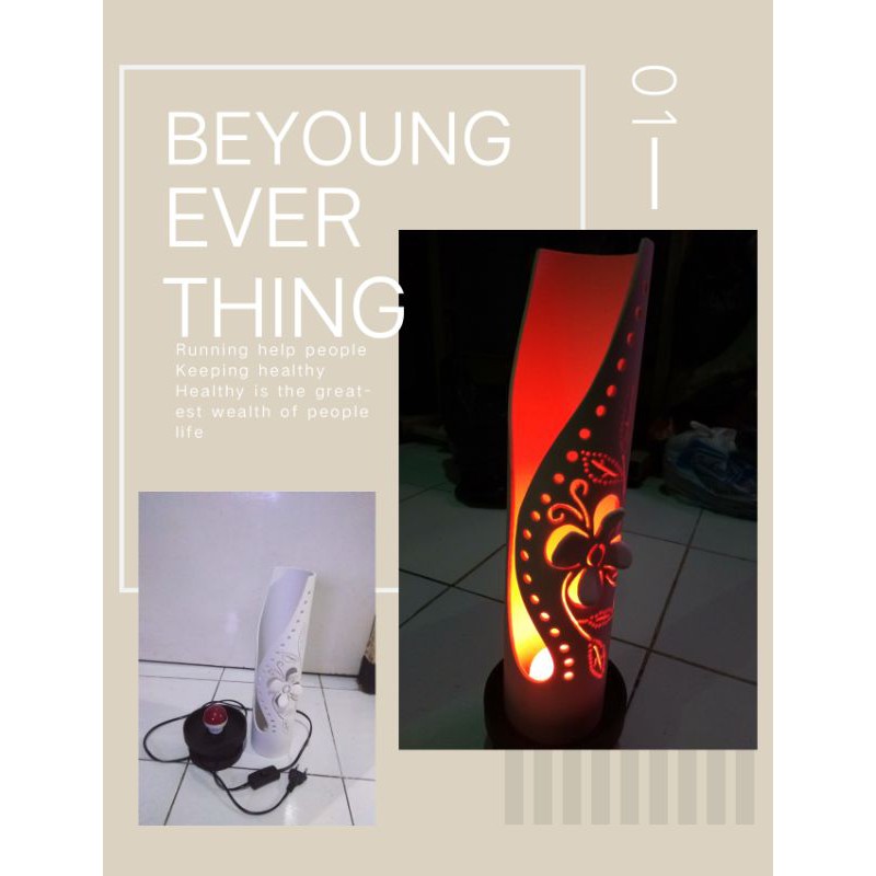 lampu hias pvc 3 dimensi motif bunga bunga timbul lampu warna merah