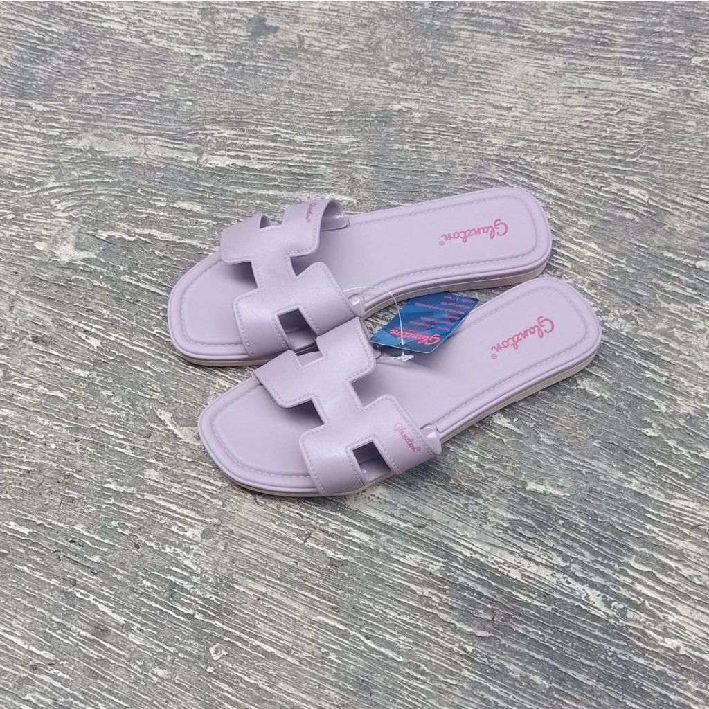 GLAZTON 1838 SANDAL JELLY WANITA SENDAL KARET JELLI WEDGES PEREMPUAN-PURPLE GLZ