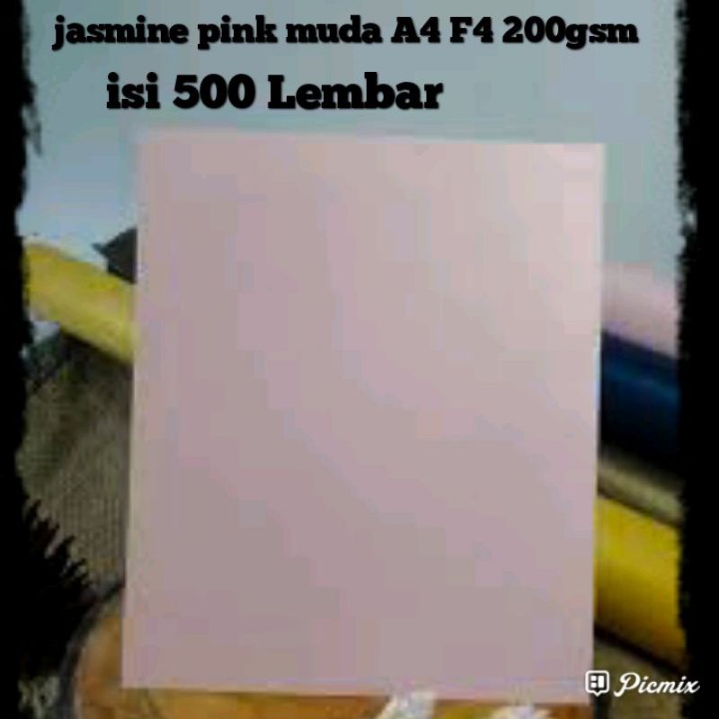 

Kertas Jasmine Pink Muda 200gsm A4 F4 isi 500 Lembar