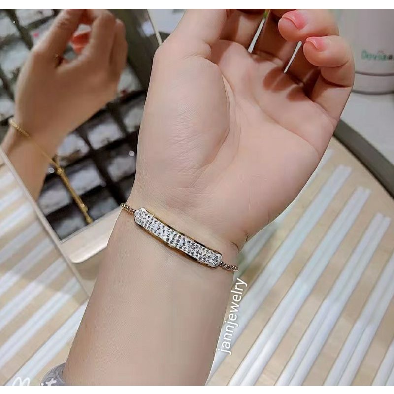 Gelang serut titanium asli anti karat&amp;alergi