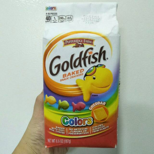 Pepperidge Farm Goldfish Baked Snack Crackers Colour Cheddar Shopee Indonesia