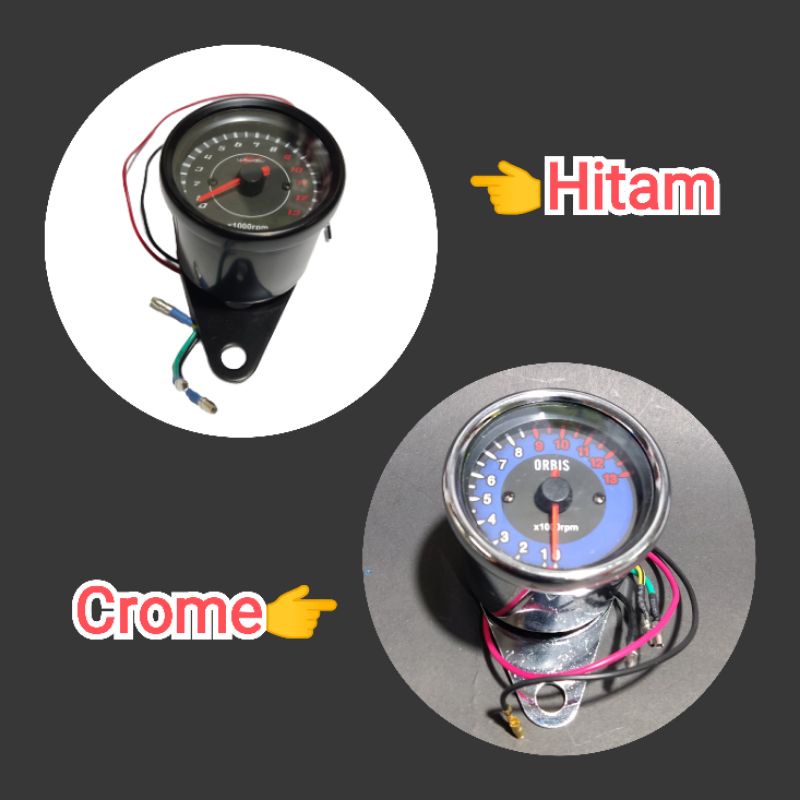 Speedometer rpm bulat spido Universal murah