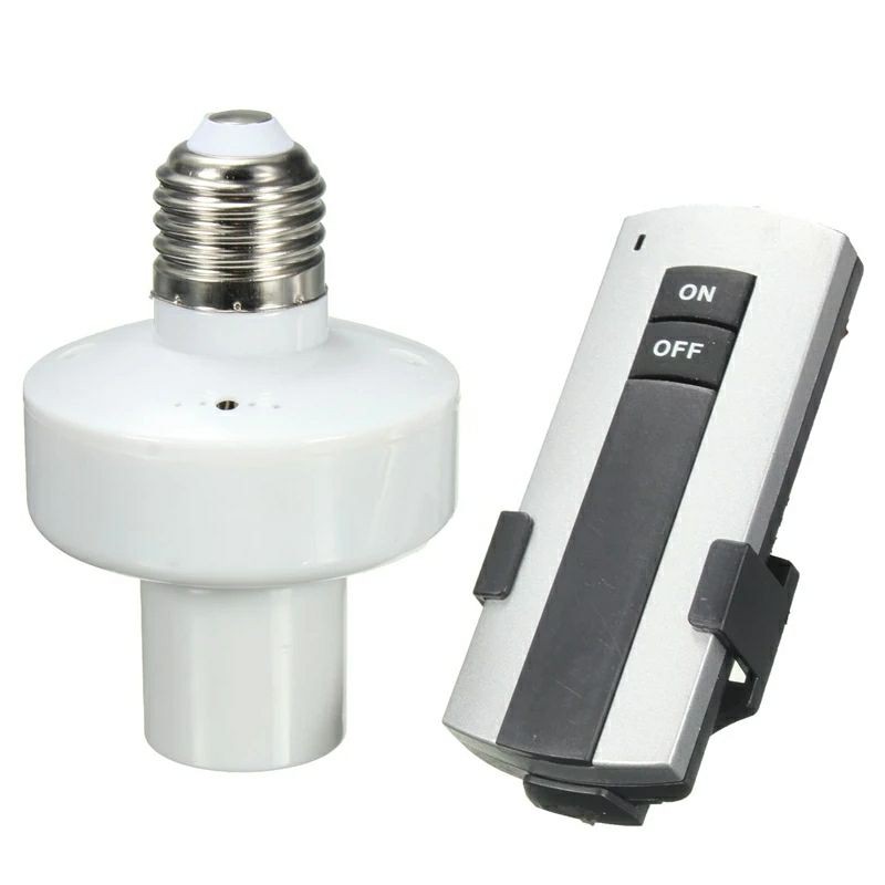 Wireless Saklar Lampu Bohlam Fiting E27 220V dengan Remot Kontrol