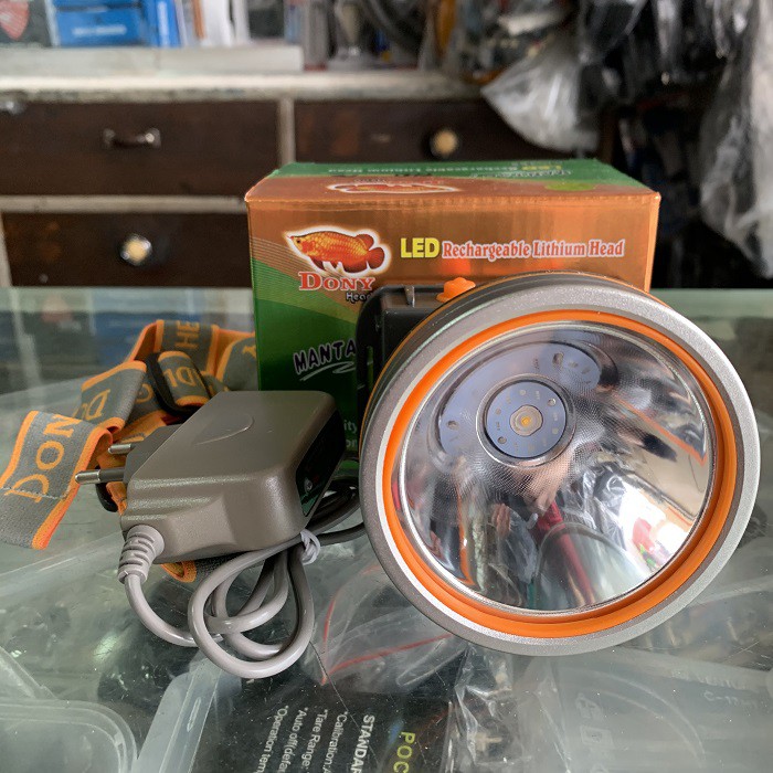 Senter Kepala Dony KL-168 Headlamp 10Watt Led 2 Baterai Cahaya Putih Kuning