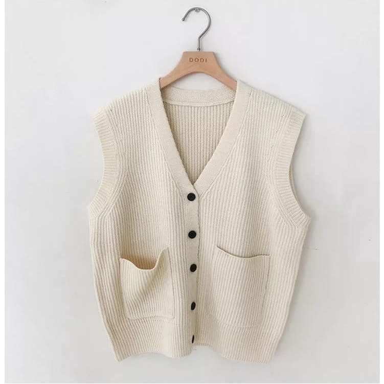 ZOAN POCKET VEST KNIT / BOXY ROMPI BAHAN RAJUT