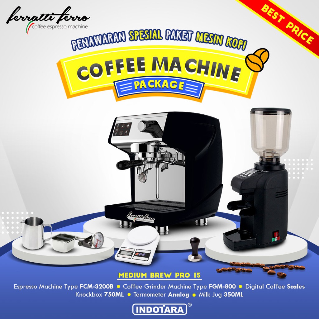 Paket mesin kopi Espresso Medium Brew Pro 13 - 14 - 15