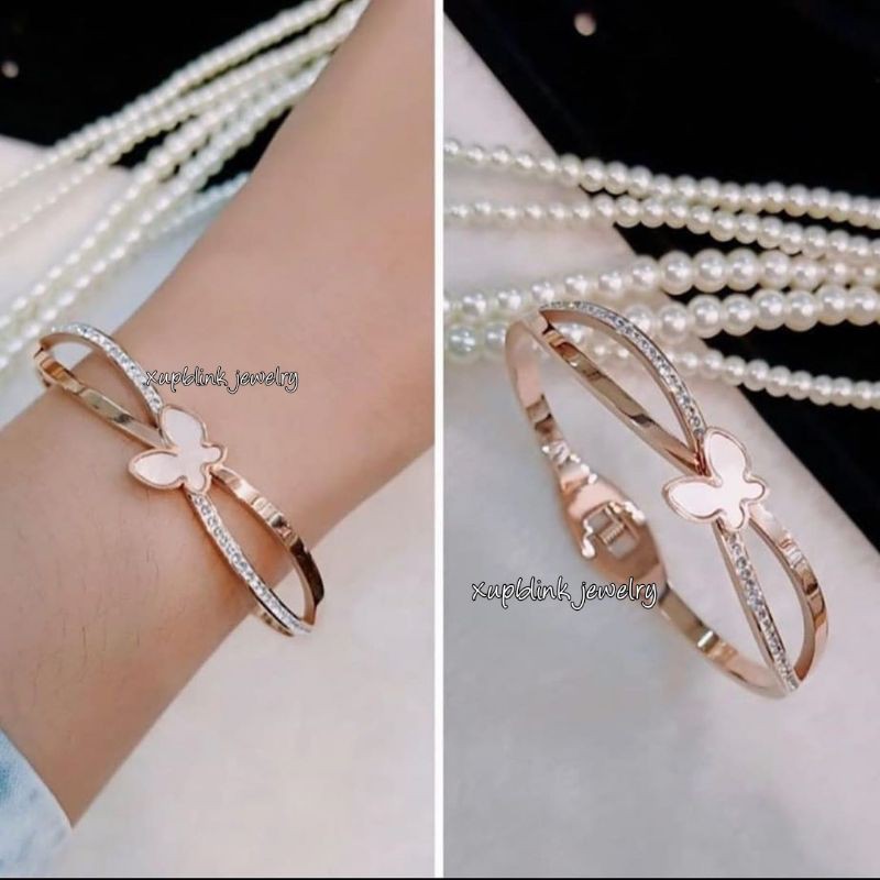GELANG TITANIUM WANITA MODEL UNIK GELANG WANITA BLINK