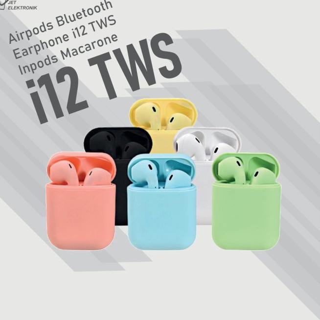 HEADSET BLUETOOTH INPODS i12 MACARON I7S TWS V4.2 i12 WIRELESS {APG.10Jn22g}