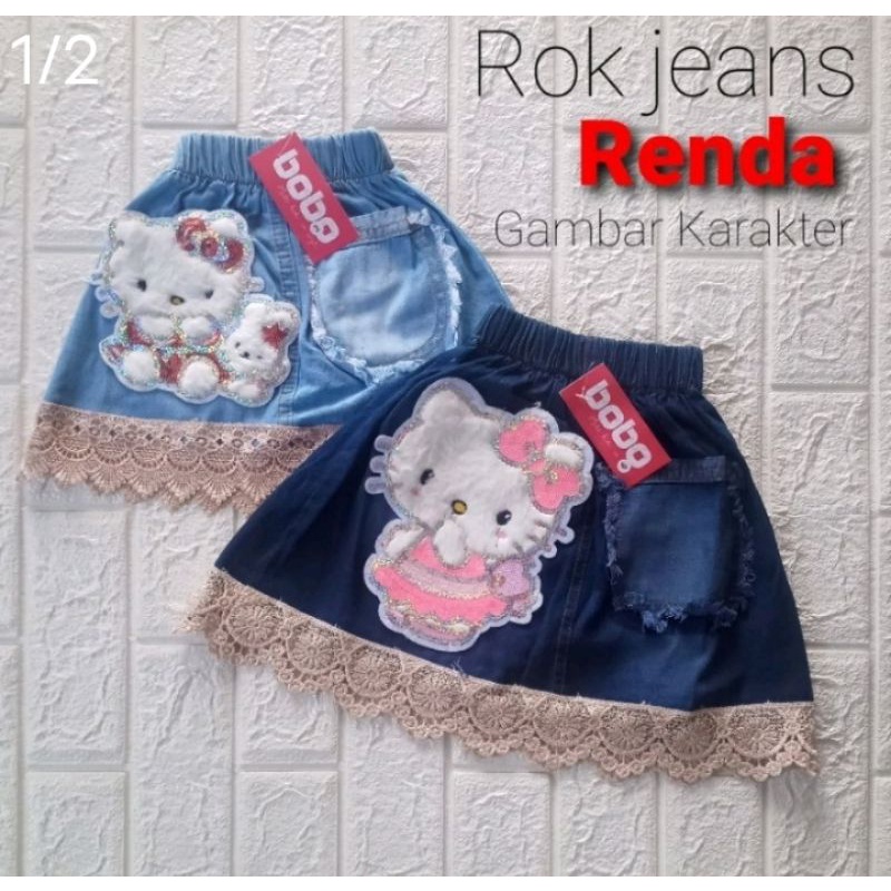 (BISA COD) ROK JEANS RENDA BONEKA UKURAN 1-7 TAHUN