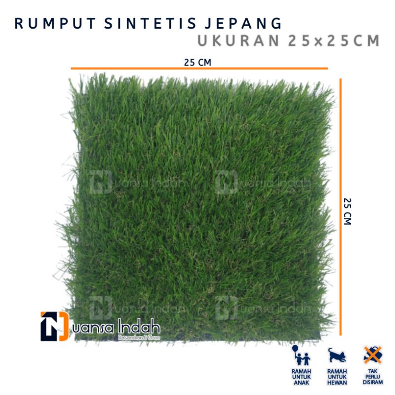 RUMPUT SINTETIS JEPANG UKURAN 25×25 CM