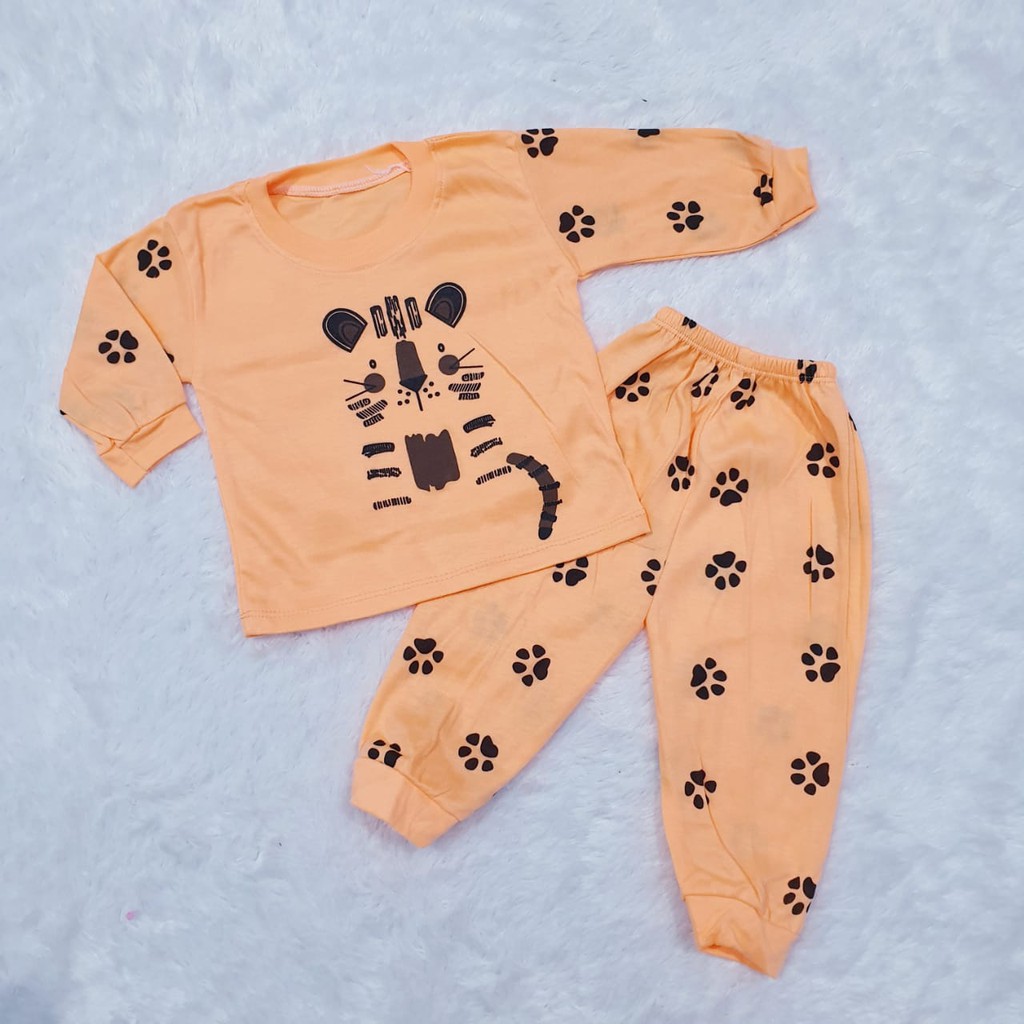 Setelan Piyama Bayi size 0 - 12 Bulan Piyama Tiger Baju Baby Gracia