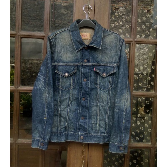 LEVIS Japan Original Denim Jacket Mens Large Slim
