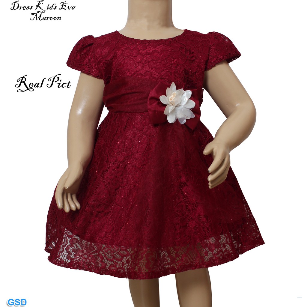 Dress kids eva/ Dress  Kasual Anak/Gaun Kondangan Anak/ Baju Bayi Bunga