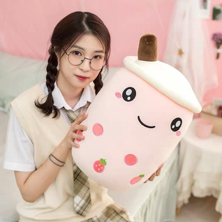 BONEKA BOBA MILK TEA JUMBO SNI LED BISA NYALA THAI TEA BAHAN HALUS CANGKIR TEH MAINAN U155