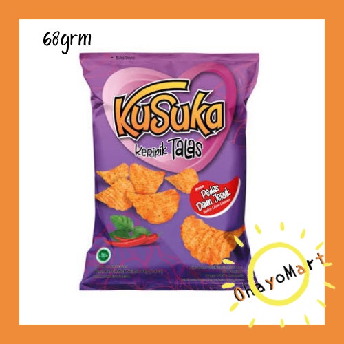 Kusuka Keripik Talas Pedas rasa Daun Jeruk / Yam Chips Spicy Lime 68gr