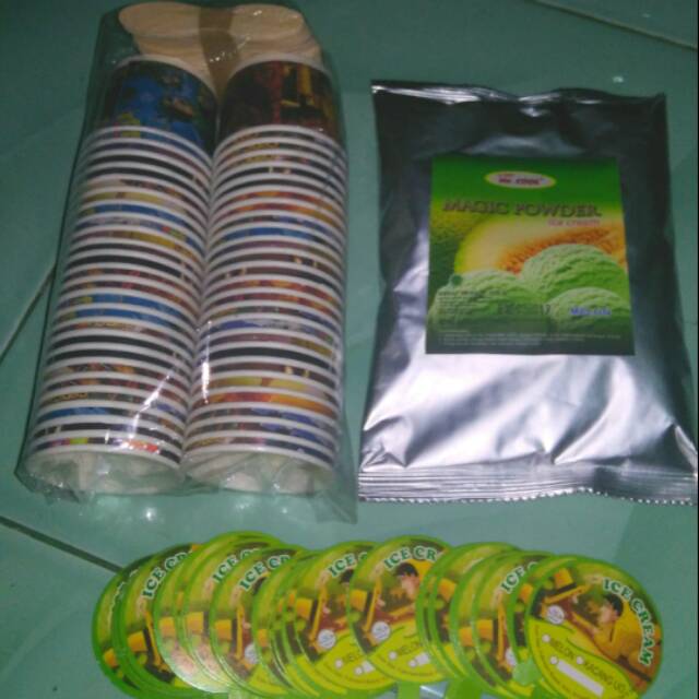 Paket Bubuk es krim paper cup/ bahan es krim Mr. Cool