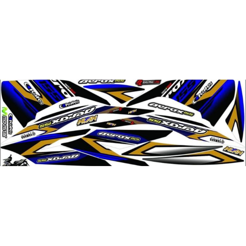 Striping Aerox 155 Variasi Yamaha Sticker Stiker Skotlet Lis Motor Lis Body Lis