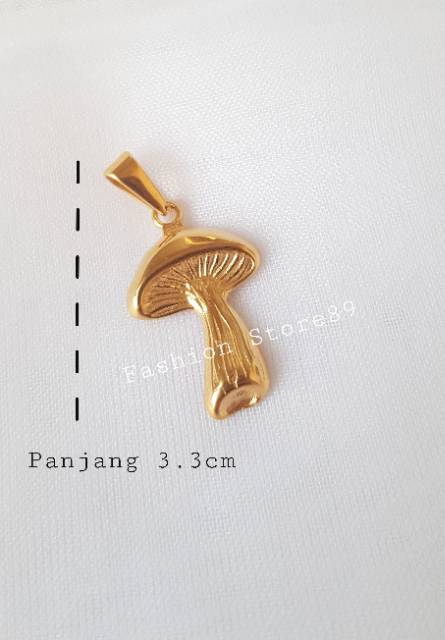 Fashion kalung Jamur import titanium gold Antikarat best Quality