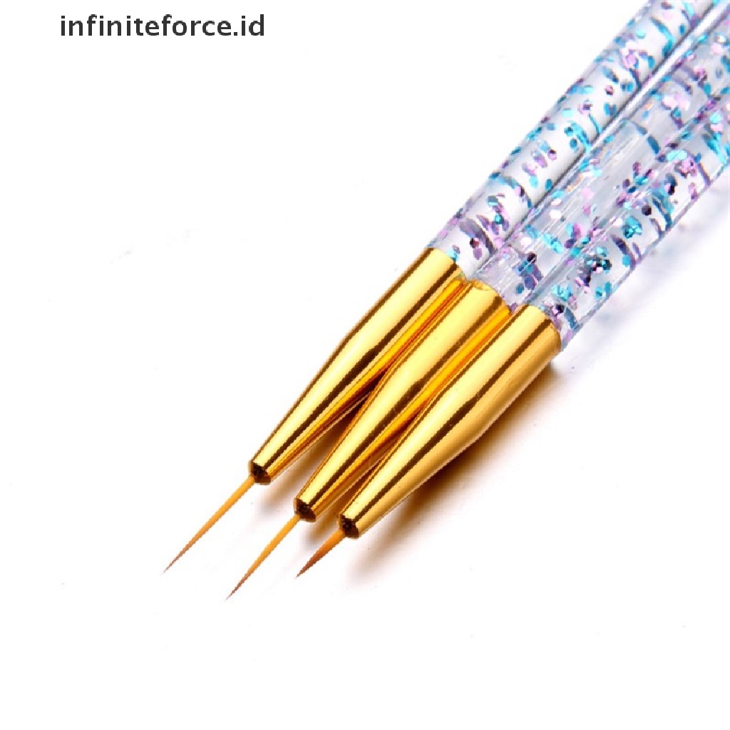 Infiniteforce.id 3pcs / Set Brush Nail Art Akrilik 3d Ultra Tipis