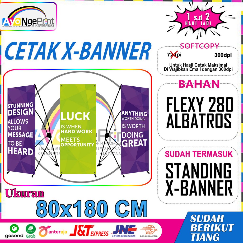Standing X-Banner | Ukuran 80x180 CM - Bahan Flexy 300