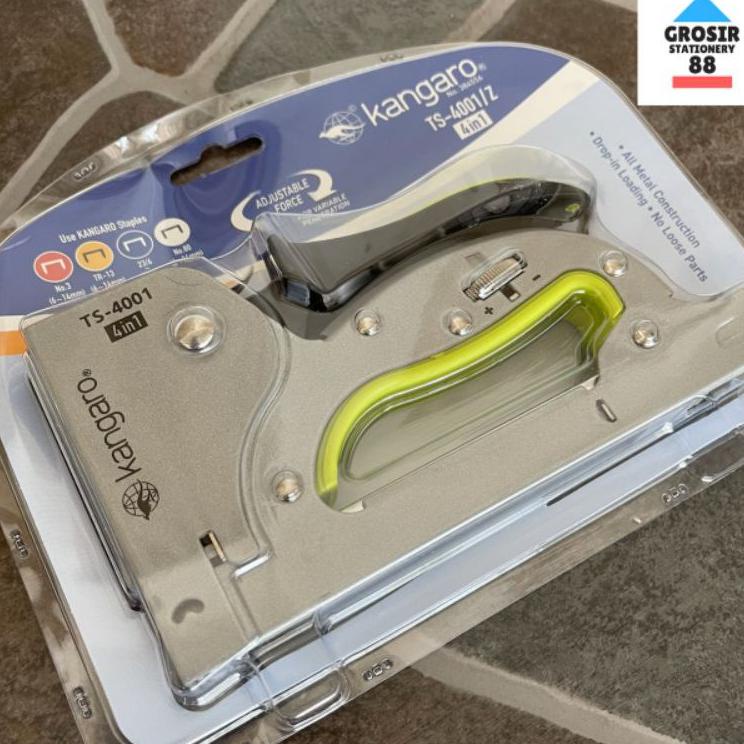 

CA70 Gun Tacker / Alat Stapler Tembak / Stapler Kayu Besi Kangaro TS-4001Z 4 IN 1 Banyak Promo
