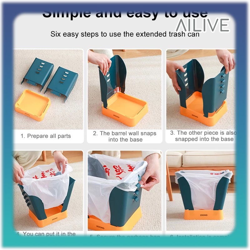 Tempat Sampah Portable Fleksibel Plastik Lipat Multifungsi / Plastik Sampah Garbage Bag Holder Portable