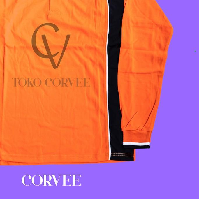 ✤ KAOS KERAH PRIA (ORANGE) /KAOS SENAM LENGAN PANJANG/KAOS OLAHRAGA WANITA LENGAN PANJANG/KAOS PRIA 