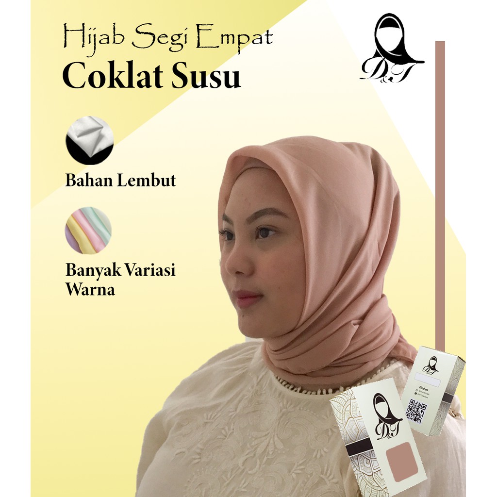 Hijab Segi Empat Grosir D&T Collection Coklat Susu
