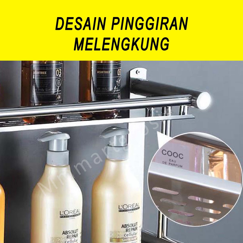 Rak Gantung 2 Tingkat / Rak Kamar Mandi / Rak Stainless / Rak Serbaguna