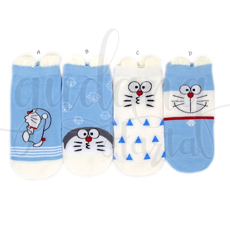 Kaos Kaki Pendek Blue Doraemon Cat Sock Motif Kucing Biru GH 103125