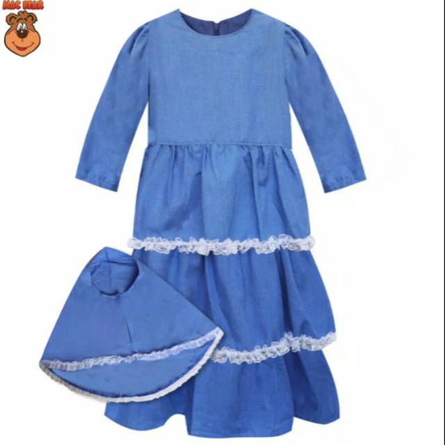 Macbee junior baju anak gamis maira free hijab