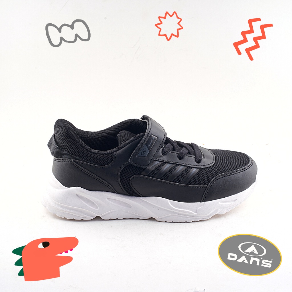 Dans Audric Sepatu Sneakers Anak Laki-Laki - Black/White