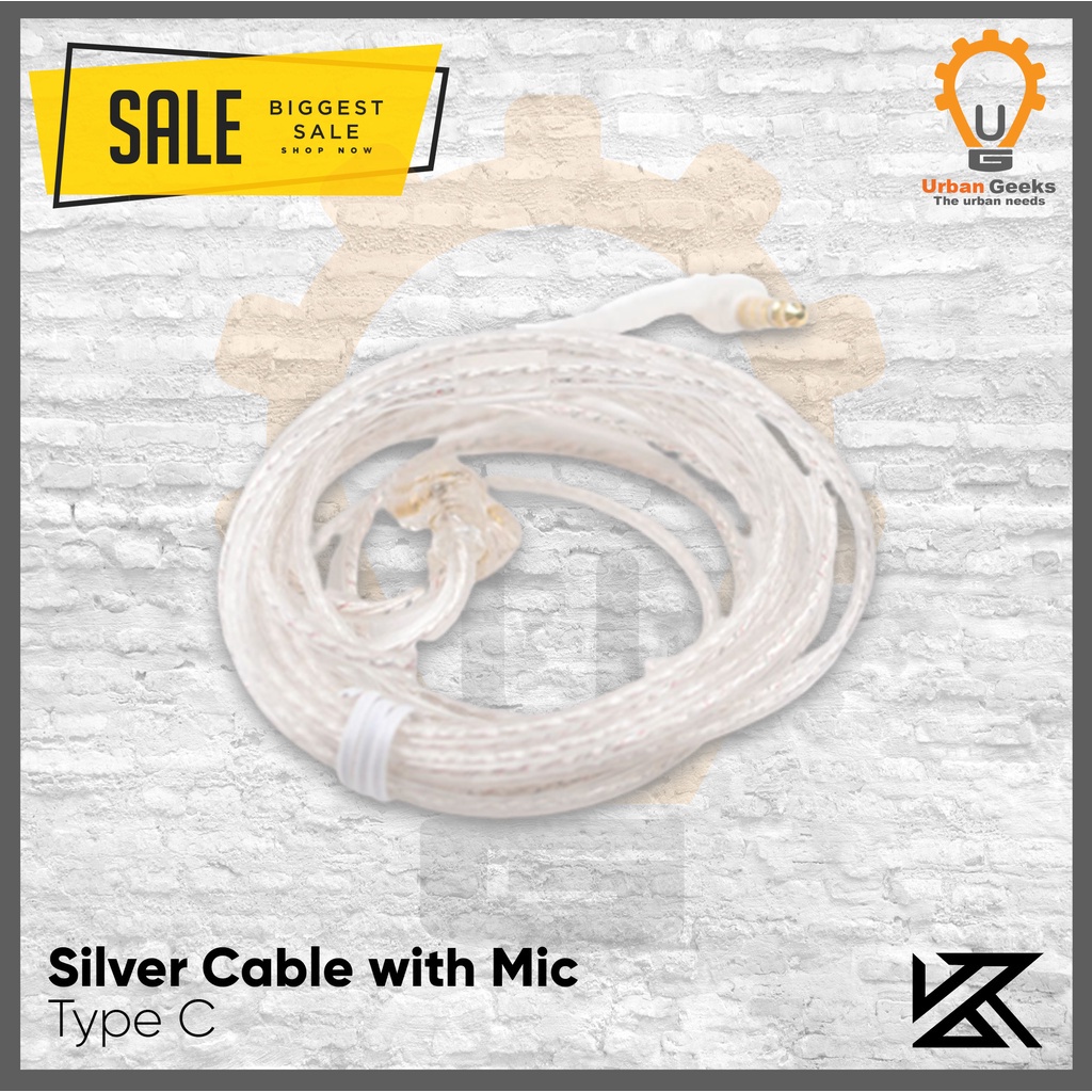 Cable with Mic Flat Silver-plated Upgrade Knowledge Zenith