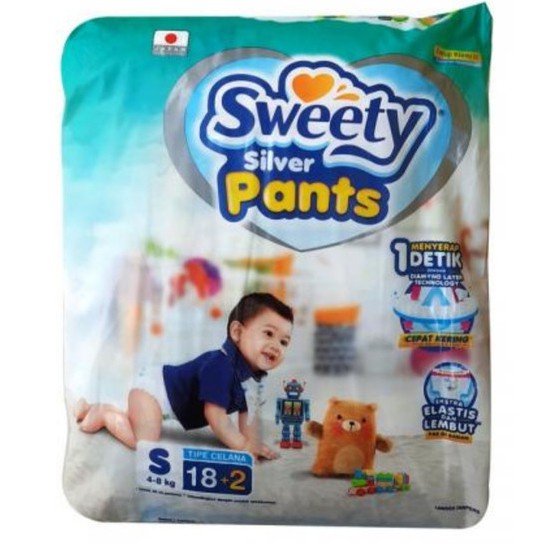 Sweety Silver  Pants S18+2 / popok bayi sekali pakai