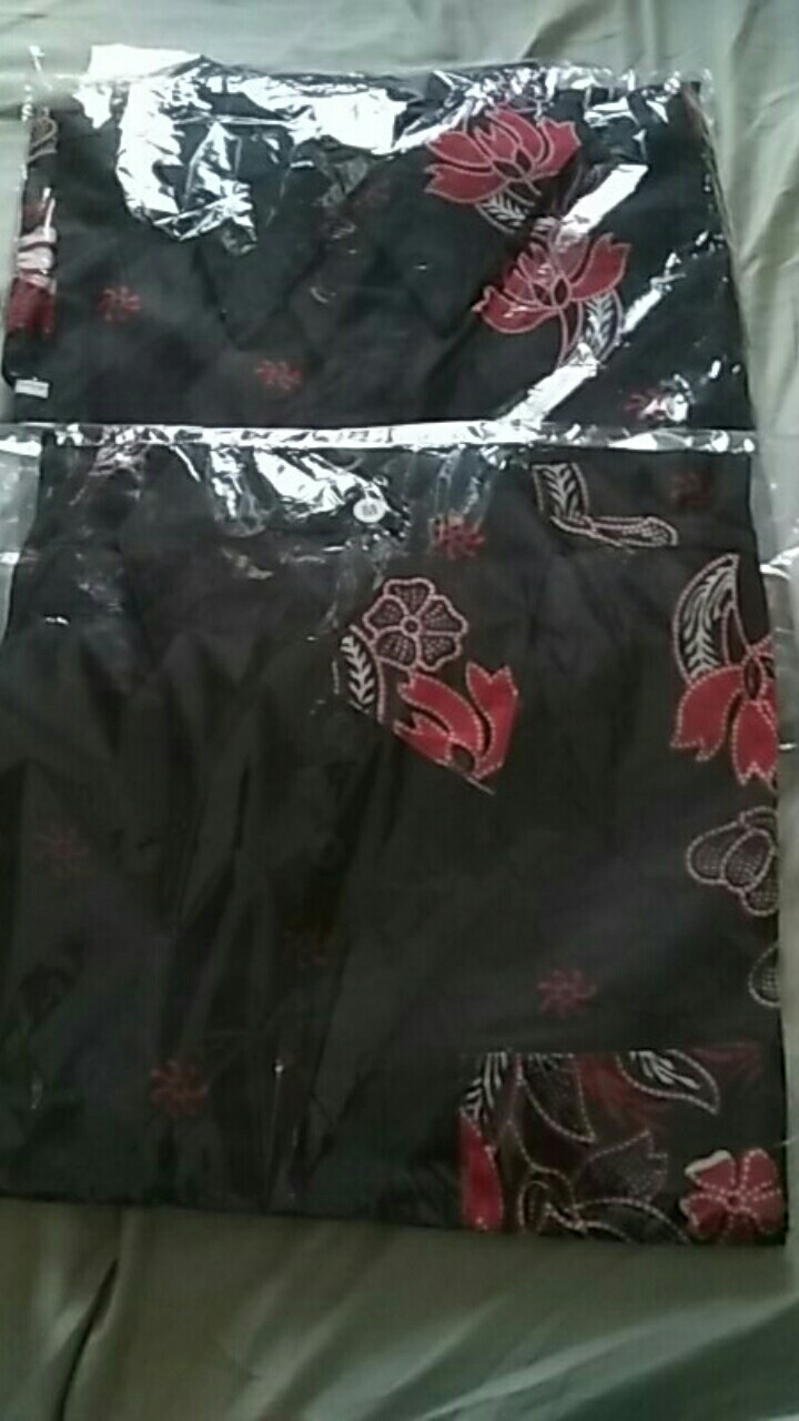 Bisa Pisah Batik Couple Keluarga Sania Ruffle Ori Ndoro Jowi Dnt Motif Sakura Merah