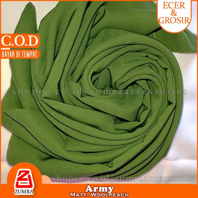 PROMO!!! Jilbab Syari Jumbo Segiempat Woolpeach Square 150 x 150 cm by zumra-Army