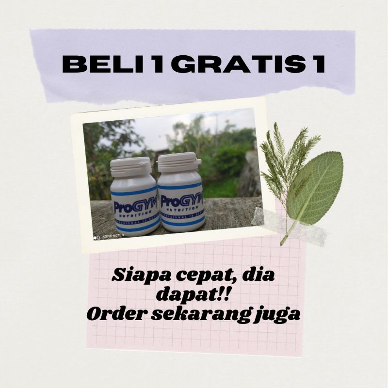 PROGYM suplemen pembesar otot tubuh 100%PRODUK ASLI hasil dijamin 100%PERMANEN BUY 1 GET 1