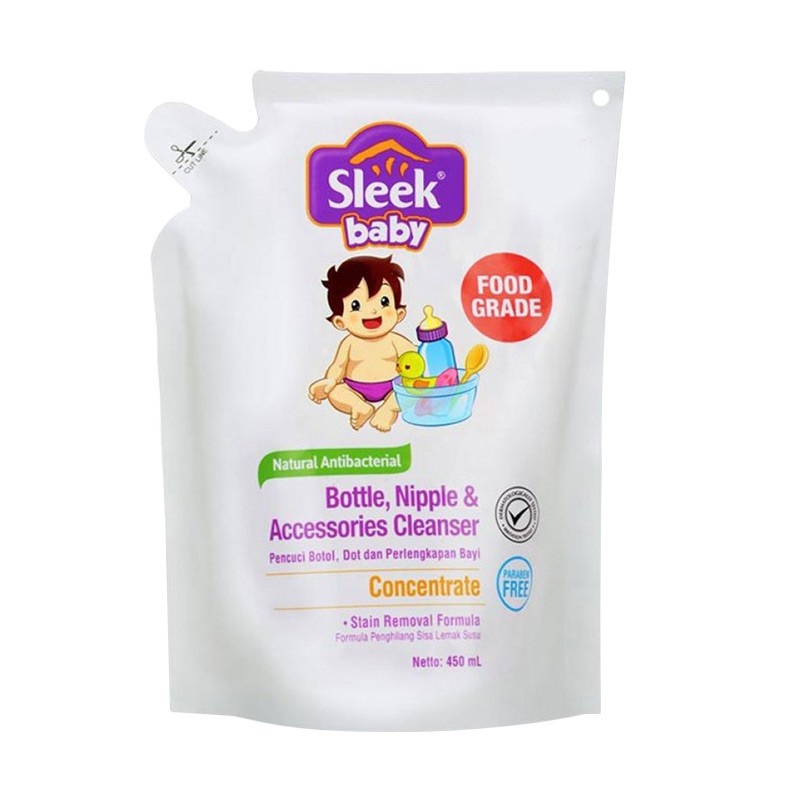 Sleek Bottle Nipple and Baby Accessories Cleanser Refill 450ml