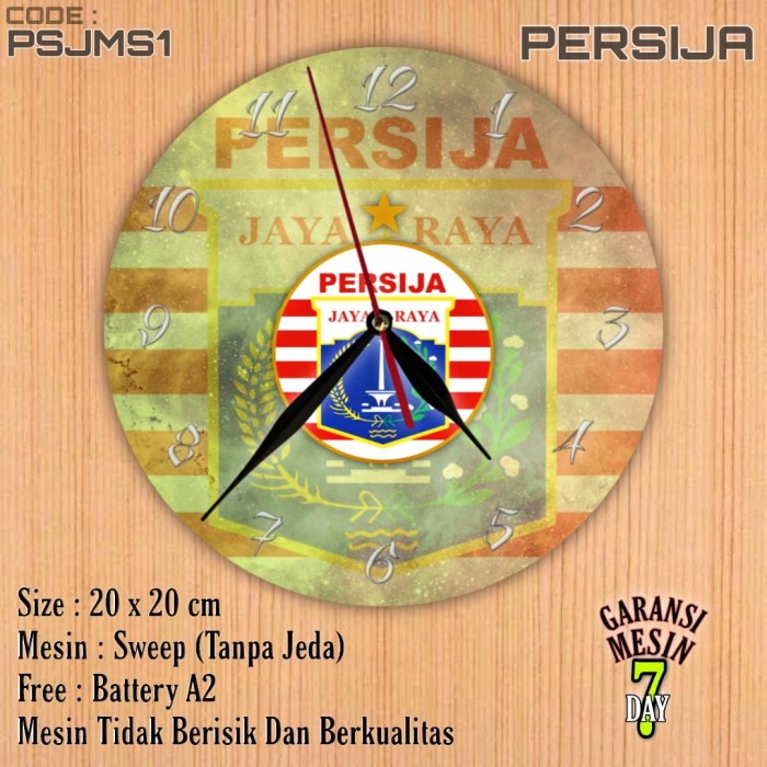 Jam Dinding PERSIJA JAKARTA Team Club Klub Sepak bola THE JACK